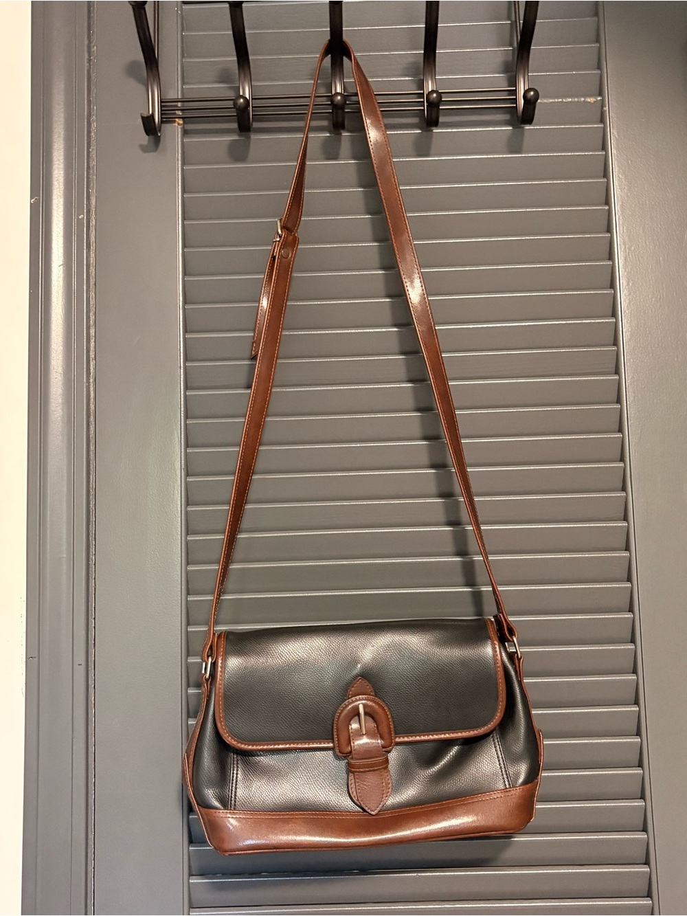 Vintage Liz Claiborne Black and Brown Crossbody Bag